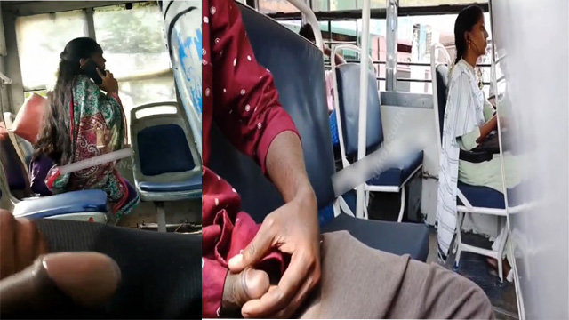 Daring Horny Guy Flash Dick Inside Bus
