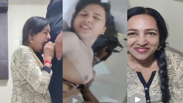 Desi Milf Giving a Blowjob Fucking in Missionary Doggy